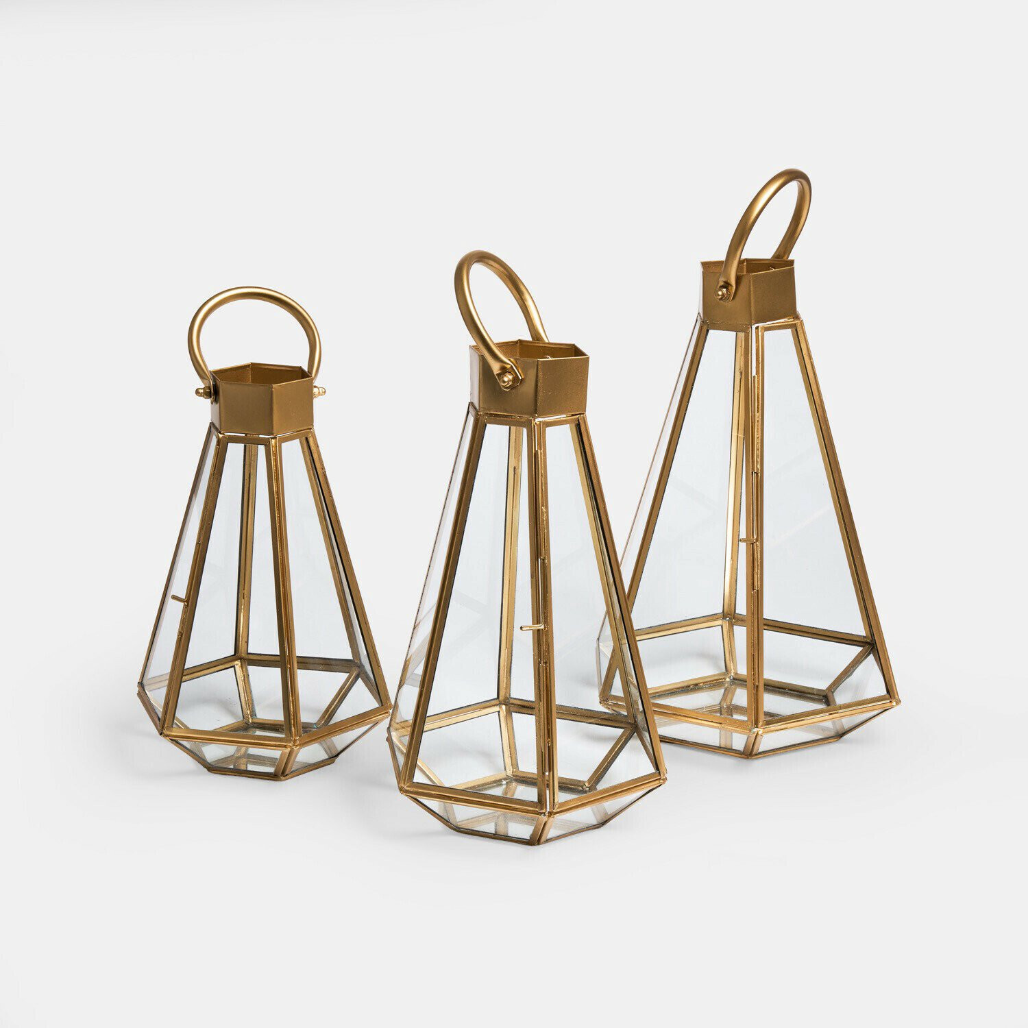 LOBERON Lantaarn set van 3 Raqvane messing
