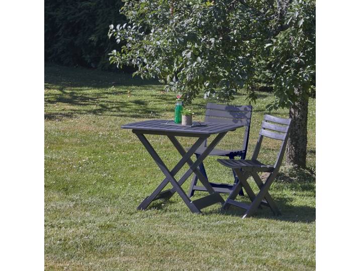 Ensemble table et chaises pliantes Gris anthracite 80x72x70 cm