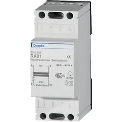 Klingeltransformatoren RK 81, 8 V/AC, 1 A, kurzschlussfest durch PTC