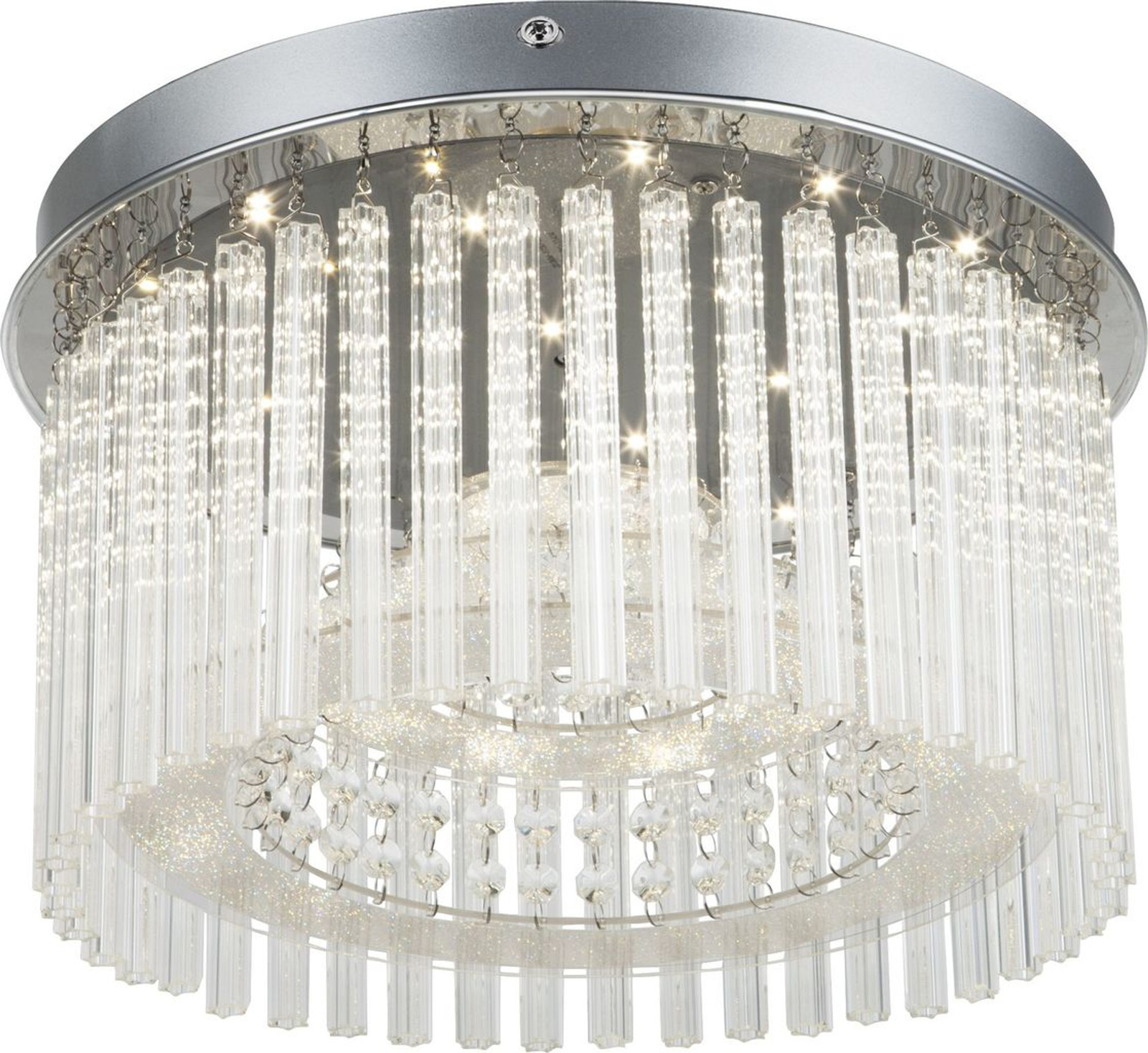 Globo Lighting Joyce LED-plafondlamp zilver/transparant Ø 37cm