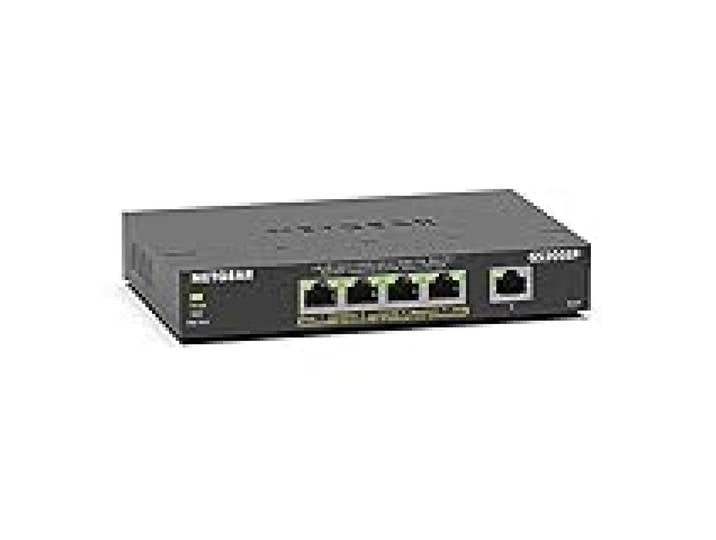 NETGEAR (GS305EP) Switch Ethernet PoE 5 Ports RJ45 Gigabit (10/100/1000), Serie Plus Manageable PoE, Switch RJ45 4 Ports PoE+ 63 W, positionnement sur Un Bureau ou au Mur, Silencieux, idéal PME