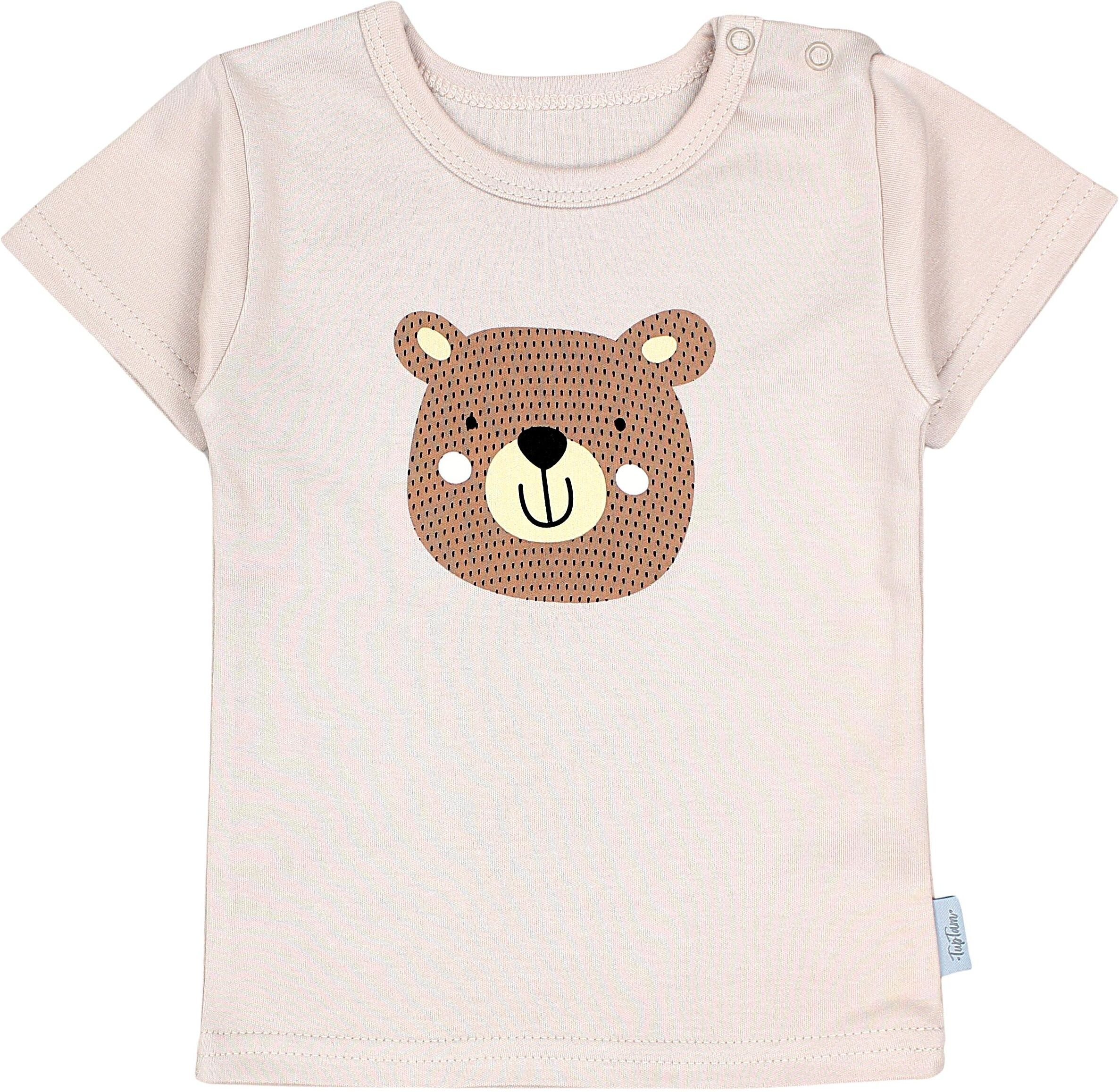 T-Shirt TUPTAM "Shirt Baby Kurzarm T-Shirt 5er Set", Jungen, Gr. 104, beige (bärchen blätter beige eisberg), Obermaterial: 100% Baumwolle CO., Shirts T-Shirt