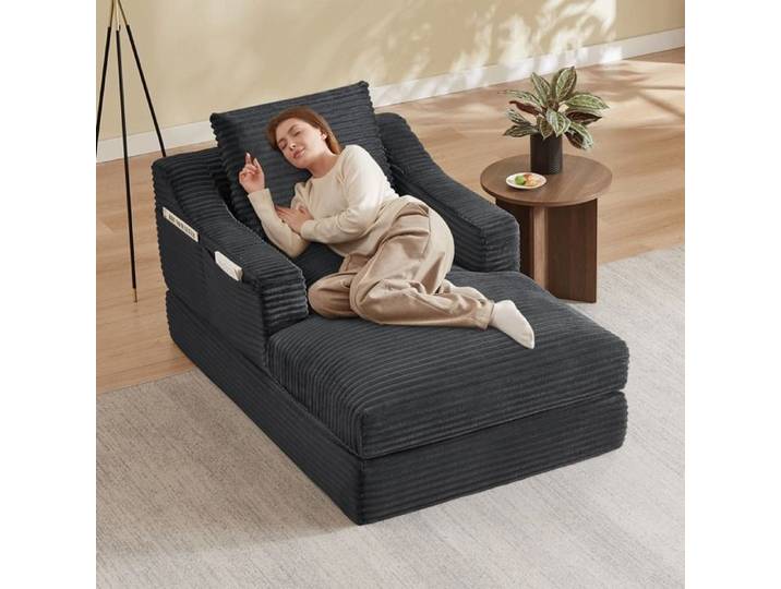 Canapé Knochenloses: Fauteuil paresseux moderne et minimaliste en velours côtelé Double couche design Grand canapé-salon simple