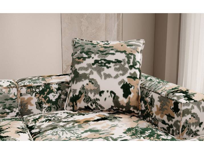 Zierkissen Lesley 60x60 - Jacquard mit Aquarell-Muster - Viridian - Jacquard - Luxusbetten24