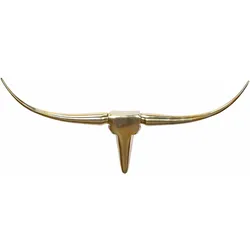 Wanddeko Geweih Bull Aluminium 100 cm breit, Gold 100x6x40 cm