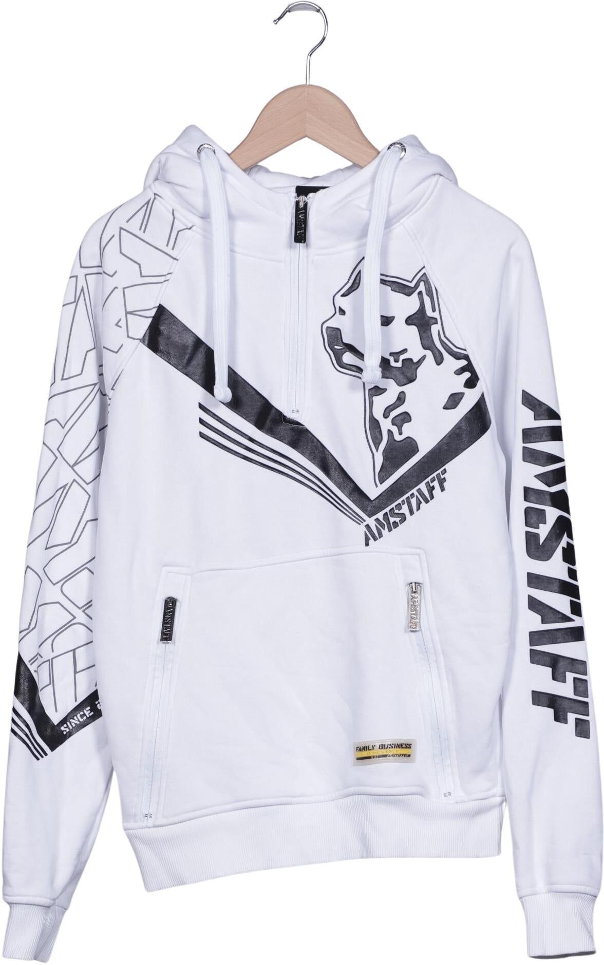 Amstaff Damen Kapuzenpullover, Weiß, Gr. S, Synthetik / Baumwolle - Second Hand