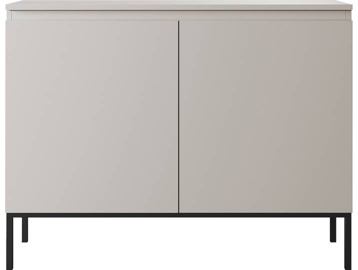 Selsey Sideboard Bemmi - Commode 2 portes\, beige avec pieds noirs\, 100 cm