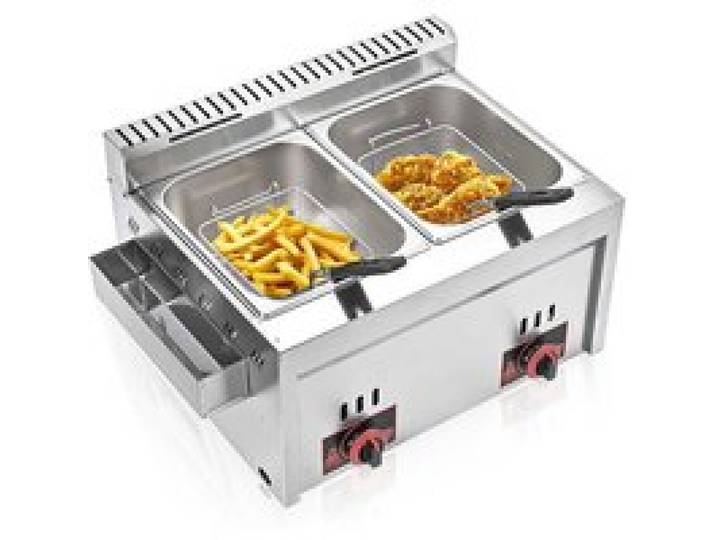 16L Friteuse À Gaz De Grande Capacité Paniers Et Couvercle Amovibles Puissance De Feu Réglable Friteuse Convient à tous les gaz