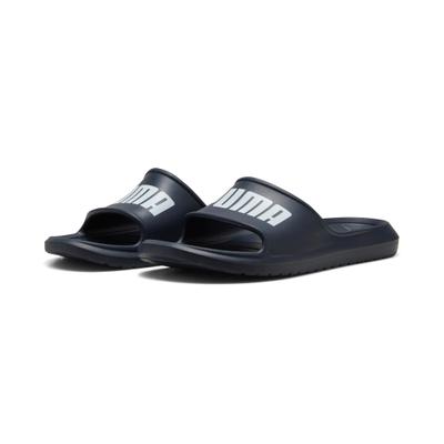 Badesandale PUMA "DIVECAT V2 LITE", Damen, Gr. 44,5, Synthetik, blau (peacoat, puma weiß), unifarben, Schuhe, schnell trocknendes Obermaterial, leicht profilierte Laufsohle