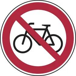 Verbotsschild, Fahrrad verboten - praxisbewährt - 300x0.45 mm Aluminium geprägt