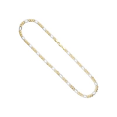 Goldkette JOBO, gold (gelbgold 333), Halsketten, Damen, Gelbgold 333 Weißgold 333, L: 50, Gelbgold 333, Weißgold 333, Goldkette, Figarokette 333 Gold bicolor 50 cm