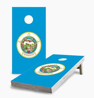 Skip's Garage Minnesota State Flag Cornhole Boards