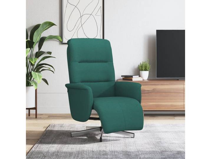 furnicato Relaxsessel 71 x 84 x 105 cm Dunkelgrün, 360 Grad drehbarer Ruhesessel mit manueller Liegefunktion
