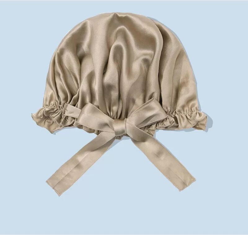 INF 19 Momme Seidenschlafhaube mit verstellbaren Bändern – Komfort und Schutz für Ihr Haar Gold