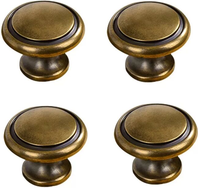 INF 4er Set Zinklegierung Schubladengriffe im Vintage-Stil - Retro Möbelknöpfe für Möbelbeschläge