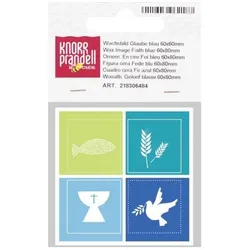 6x Knorr Prandell, Modelliermasse, Wachsmotiv "Glaube" 6,5 x 6,5 cm