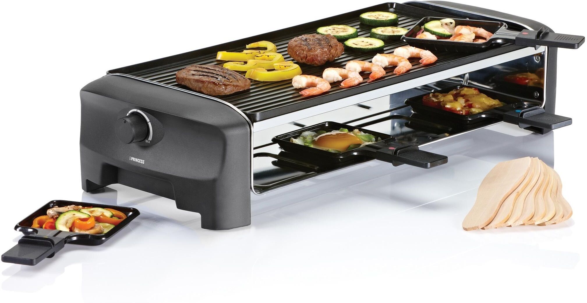 Princess Raclette "8er Grill und Teppanyaki", schwarz, Raclettes, Raclette schwarz Einheitsgröße