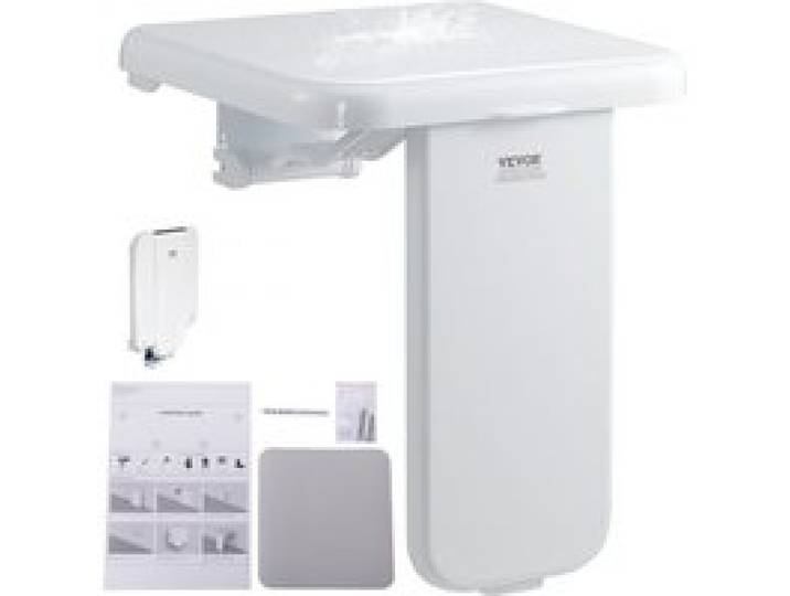 VEVOR ABS opvouwbare douchestoel, 40 x 42 cm uitgeklapt, aan de muur te monteren, opvouwbare douchebank met een draagvermogen van 200 kg, ruimtebesparende opvouwbare douchestoel voor senioren, zwangere vrouwen, kinderen en