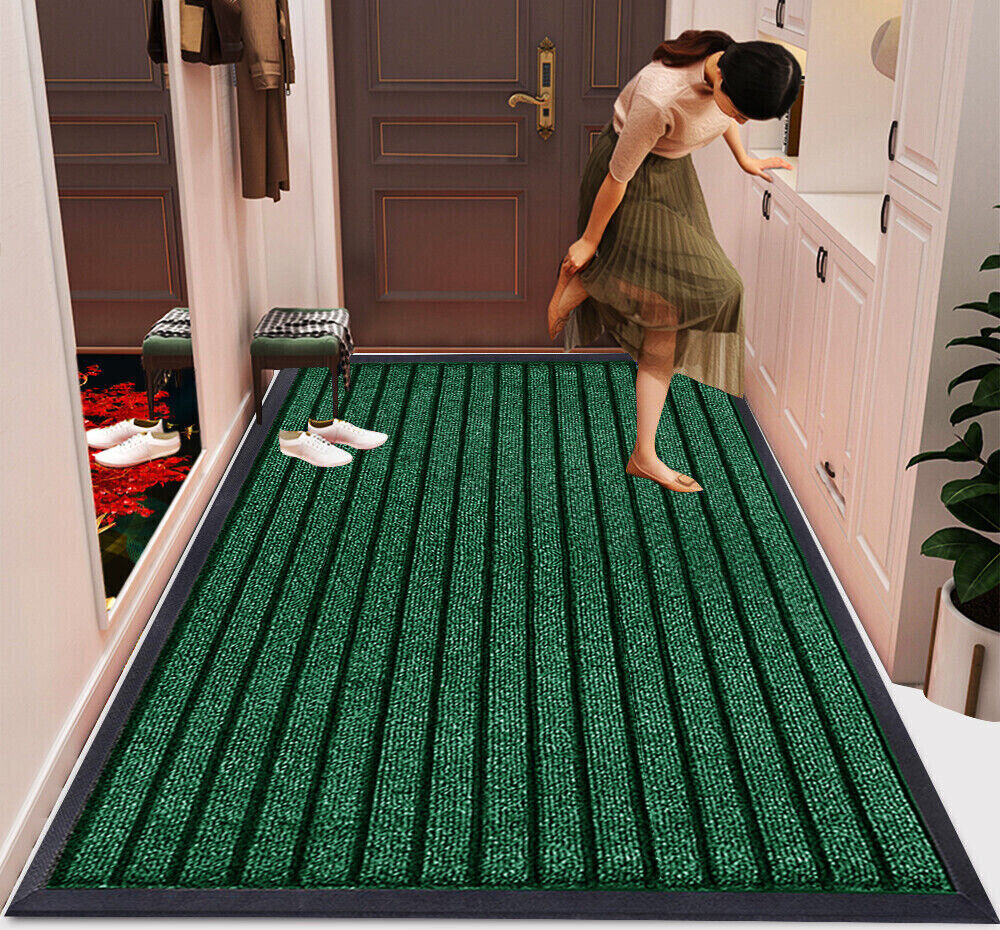 Quality & Style Non-Slip Indoor Outdoor Door Mat Green Rectangle 120 x 150 cm