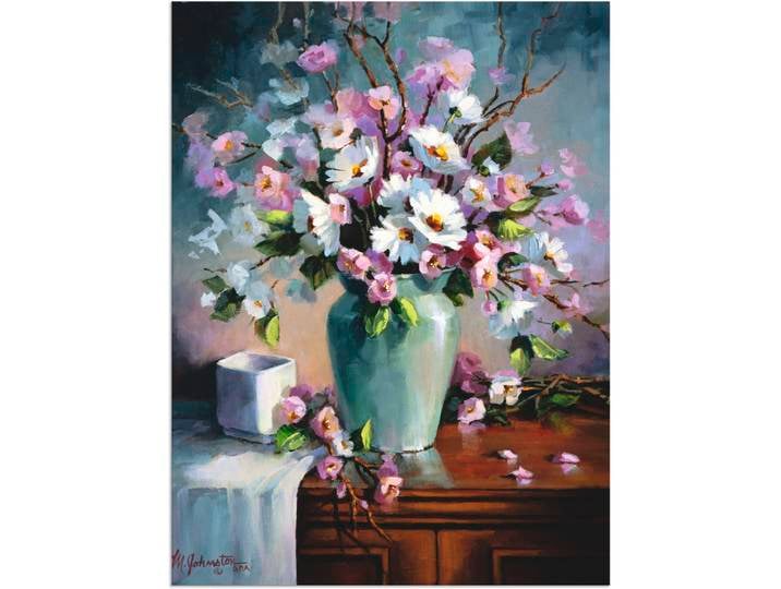 Alu-Dibond-Druck ARTLAND Apfel und Kirchblüten , pink (farbe bild(er): pink), B:60cm H:80cm, Bilder, Alu-Dibond-Druck, für Innen- und Aussenbereich geeignet, Outdoorbild