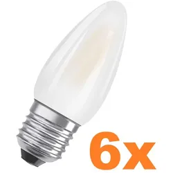 6 x Osram E27 LED Kerzenlampen Star Classic matt 5,5W wie 60W 2700K warmweißes Licht