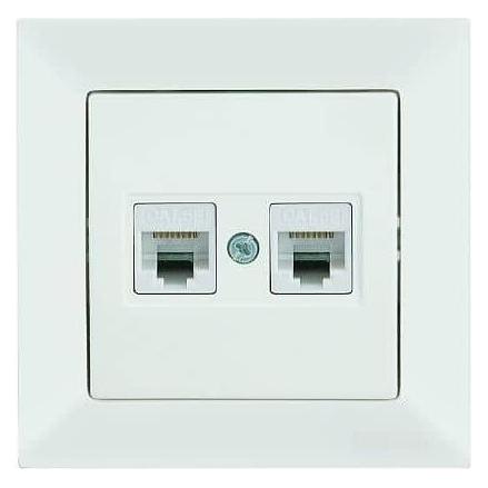 Mutlusan Candela Datenbuchse 2-fach CAT6 Internet Netzwerk Weiss (31529189)