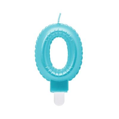 Godan Kerze Zahl 0 hellblau "Folienballon"