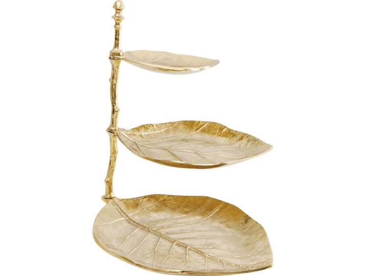 Porte-bijoux trois feuilles dorées