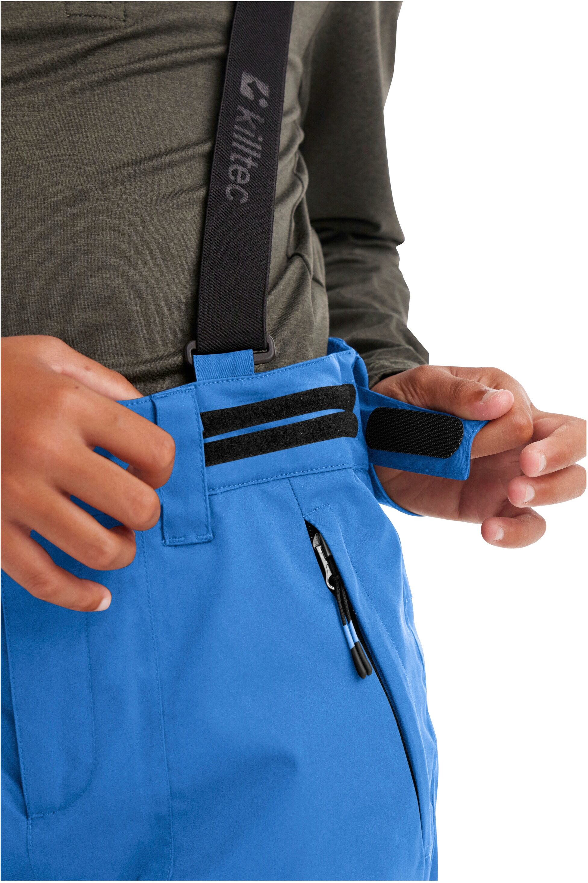 Skihose KILLTEC "Boys Skihose 242", Jungen, Gr. 116, Normalgrössen, blau, Obermaterial: 100% Polyester.Futter: 100% Polyester.Füllung: 100% Polyester, Hosen Skihose, Wasserdichte Skihose mit abnehmbarem Latz und verstellbarem Bund blau 116, Normalgrössen