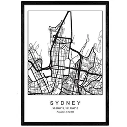 POSTER Sydney Nordischen Stil A4 Rahmenlos