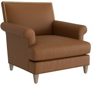 Juliana Leather Chair - Saddle Leather, Saddle Latte - Ballard Designs