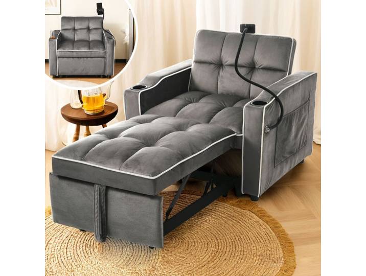 Canapé-lit multifonction - Multifonction 3-en-1: fauteuil fauteuil inclinable canapé-lit