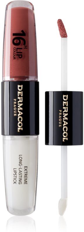 Dermacol 16H Lip Colour brillant et rouge à lèvres longue tenue teinte 33 Viva Glam 2x4 ml