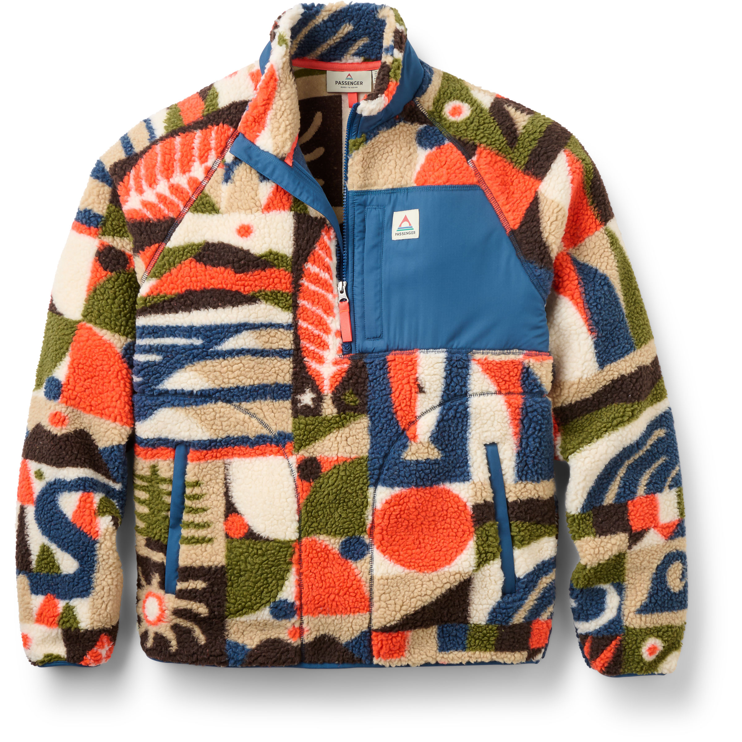 Passenger Offroad 2.0 Sherpa 1/2 Zip Fleece Herren Pullover braun Größe M Lifestyle Elastisch