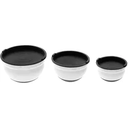 Maku Schüssel Stahl 3 Stk, Lunchbox, Silber, Schwarz