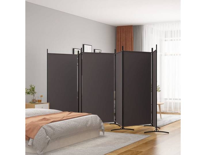 furnicato Raumteiler Paravent 520 x 180 cm Braun, 1-tlg., Zusammenklappbarer Sichtschutz mit 6 Paneelen für dein Wohnzimmer