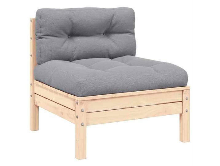 Salon de jardin 3 pcs - moderne - Mobilier de jardin - avec coussins - gris Bois de pin massif CC2320
