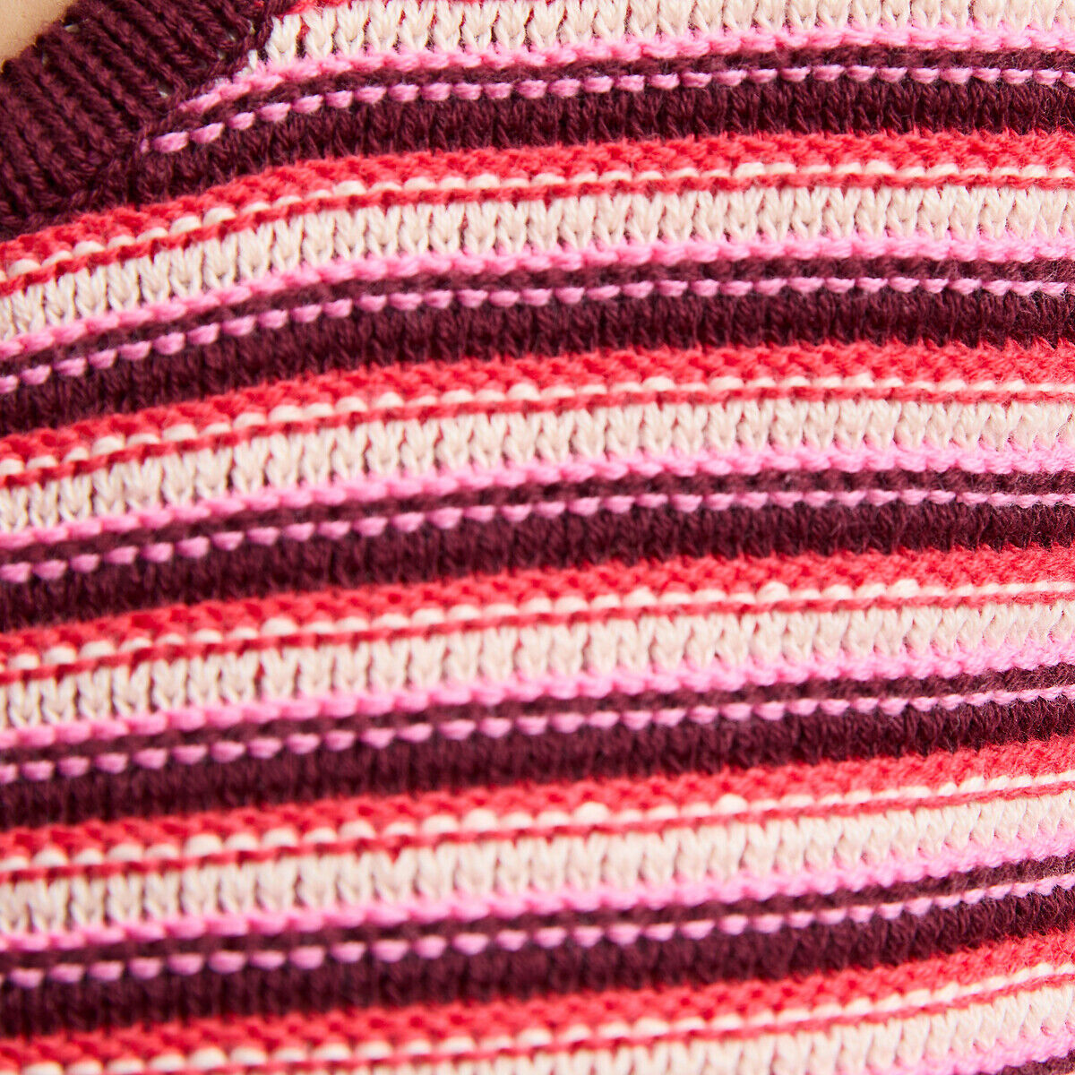 LA REDOUTE COLLECTIONS Débardeur rayé col rond en grosse maille