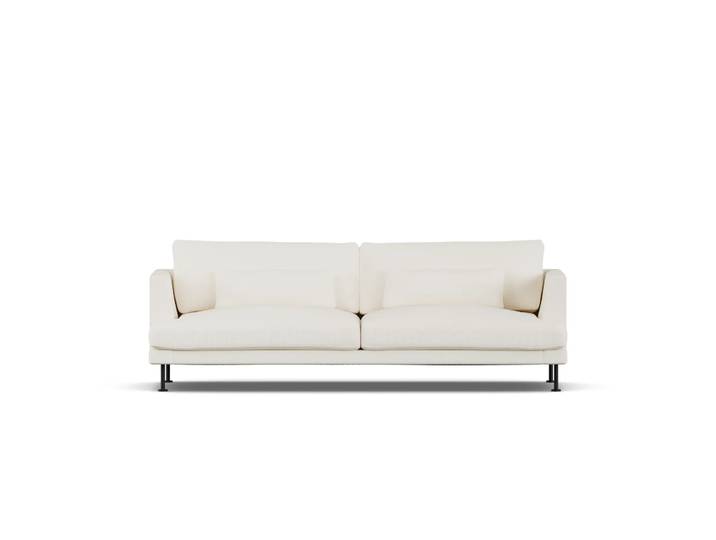 1898 Bredhult Sofa Jump Off White 1954-Schwarzer Stahl, 3-sitzig