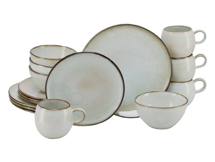 Kombiservice CREATABLE Stone Town, Service 16-tlg. , beige (grau), 16, Steinzeug, Geschirr-Sets, Kombiservice, Welt der Töpferei, Unregelmäßiger Vintage Rand