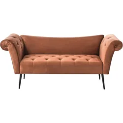 CHAISELONGUE Samtstoff Goldbraun Nantilly