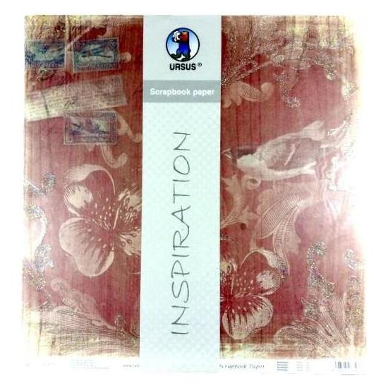 Galeria Hobby Scrapbooking-Papier mit Blumen und Vögeln, 5 Blatt (190 g/m²) (56600719)