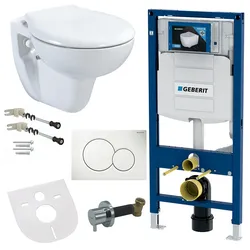 Geberit Taharet Bidet Wand Hänge WC Weiß Vorwandelement Betätigungsplatte Softclose Deckel AC90L