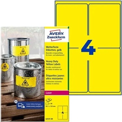 Avery Zweckform Gelbe wetterfeste Folien-Etiketten 33,1 x 139 mm »L6127-20« gelb