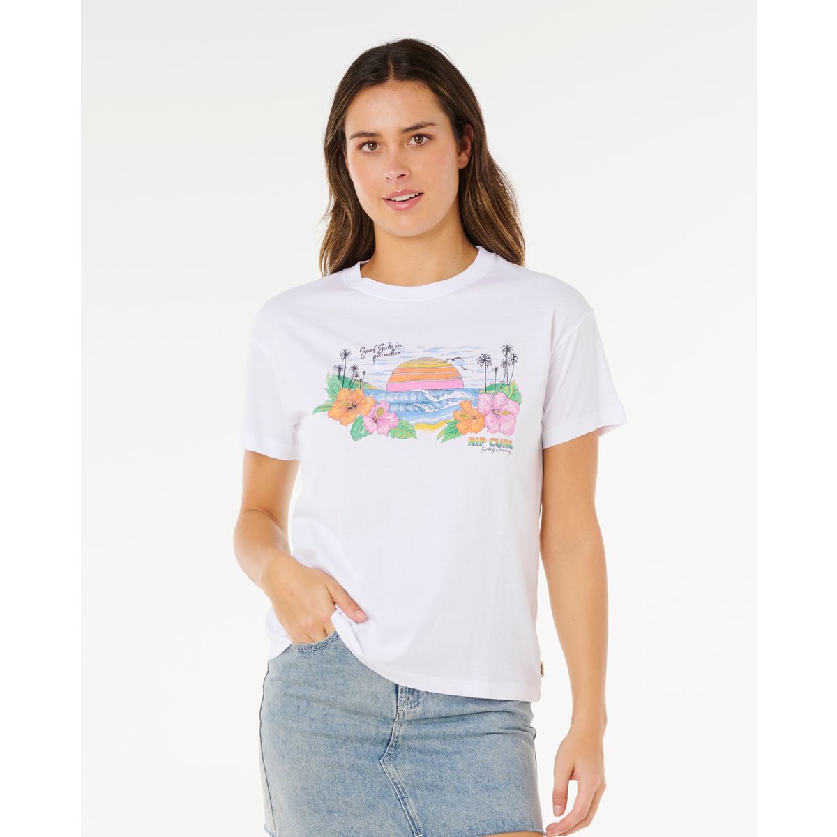 RipCurl SUN Rays Cropped Tee optical white (3262) XS 0MCWTE-3262-XS