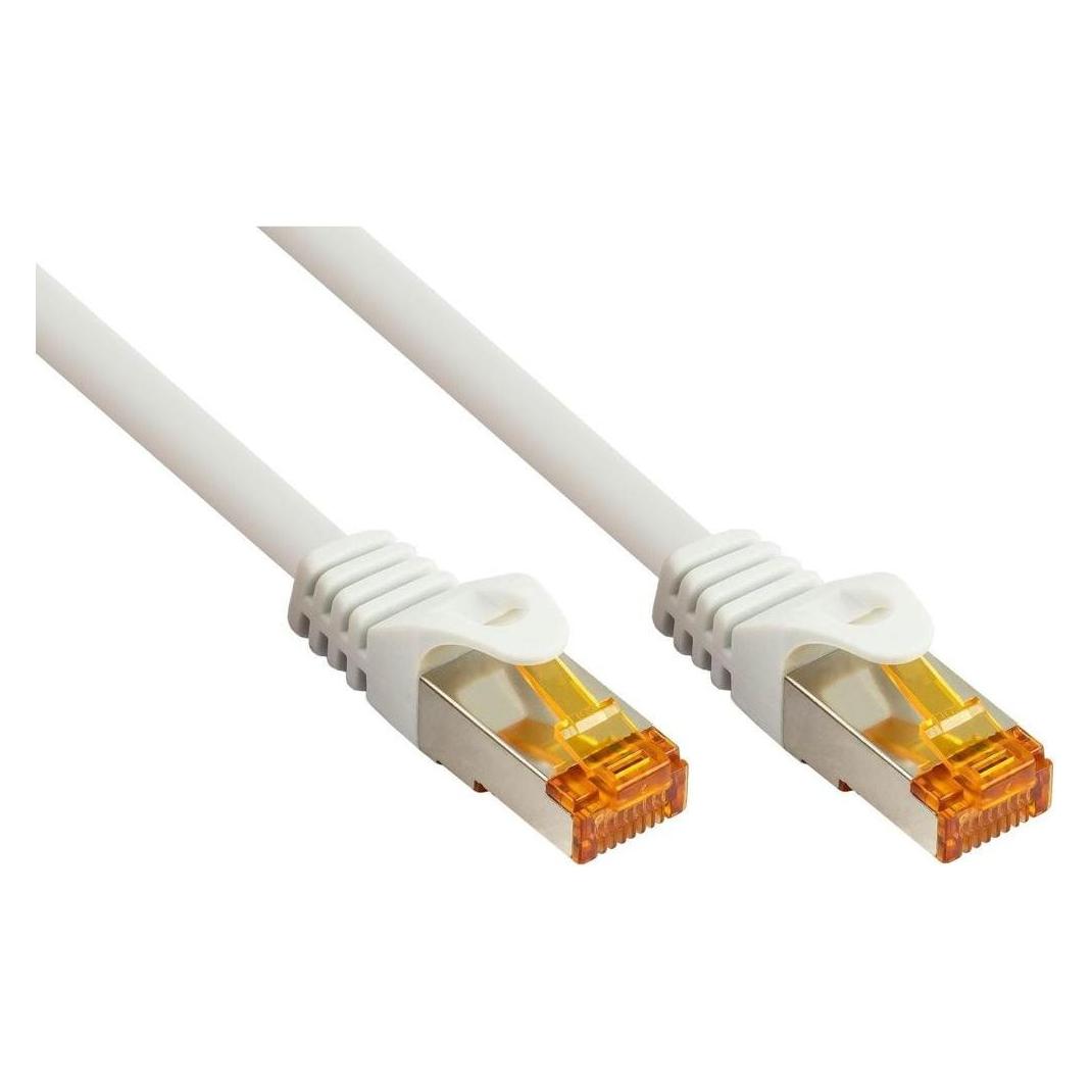 Kabelmeister VARIA Cat 7 RJ45 Patchkabel TPE weiss 25m für Netzwerk (S/FTP, CAT7, 25 m) (419357)