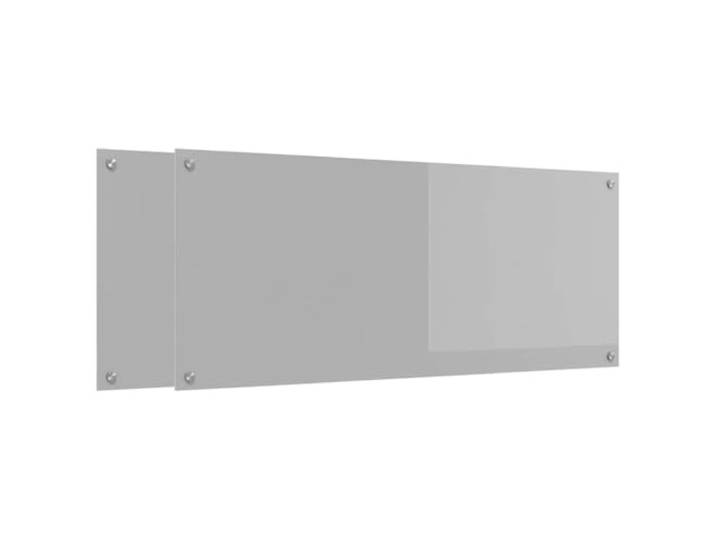 vidaXL Küchenrückwand 2 stk. Hellgrau 120 x 50 cm Gehärtetes Glas