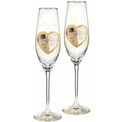 Goebel Sektgläser 2er Set Gustav Klimt - Heart Kiss, Artis Orbis, Glas, 100 ml, 66926271, Weingläser, Mehrfarbig