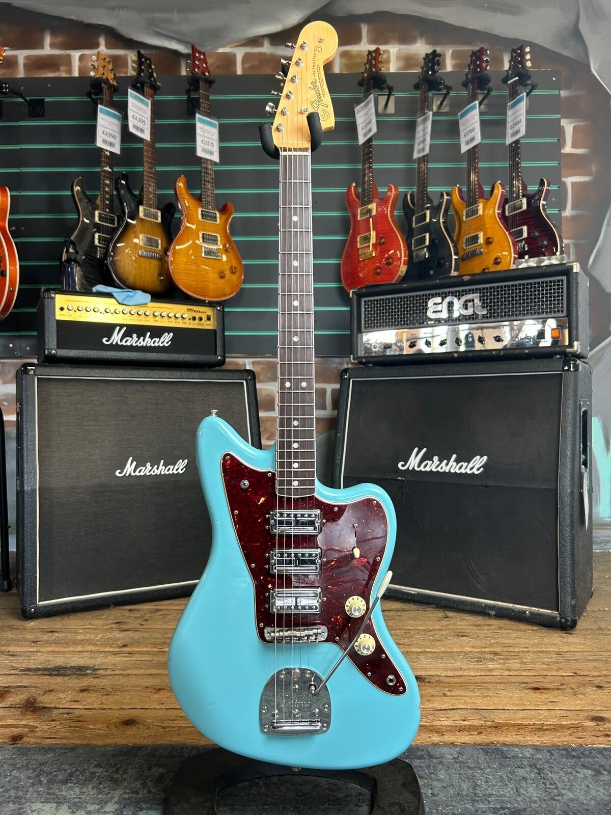 Fender 60th Anniversary Triple Jazzmaster Daphne Blue 2018 Electric Guitar   blue - Refurbished
