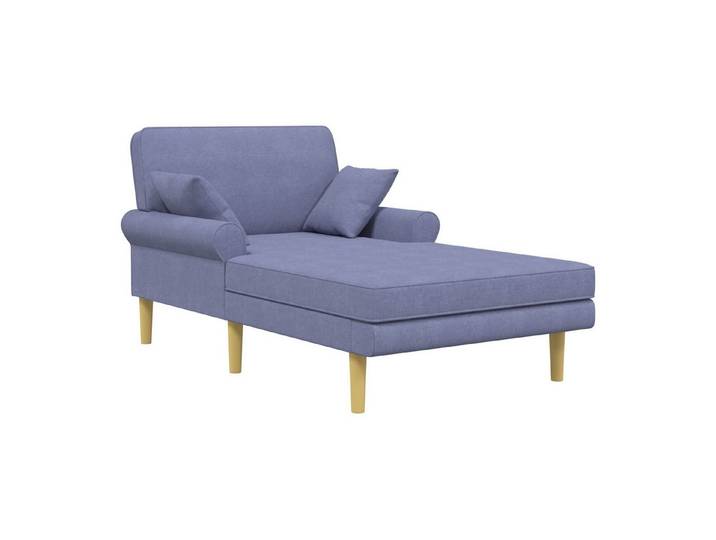 vidaXL Chaiselongue Chaiselongue Jeans blau Stoff, 1 Teile